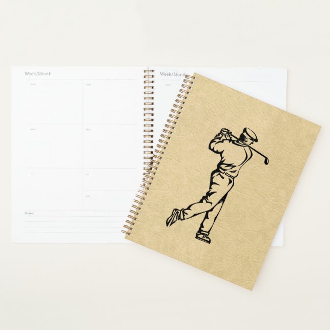 Conception de golf aspect cuir marron (Devant avec enveloppe)