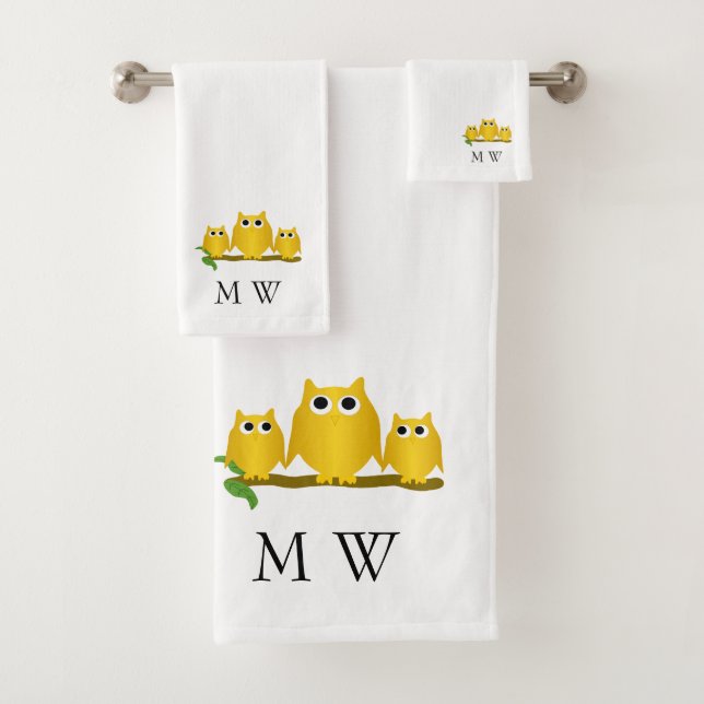Conception de hiboux en monogramme Gold (En situation)