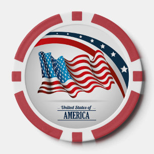 Conception de jeton de poker avec drapeau américai