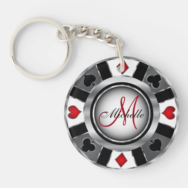 Conception de jeton de poker en argent - Monogramm (Devant)