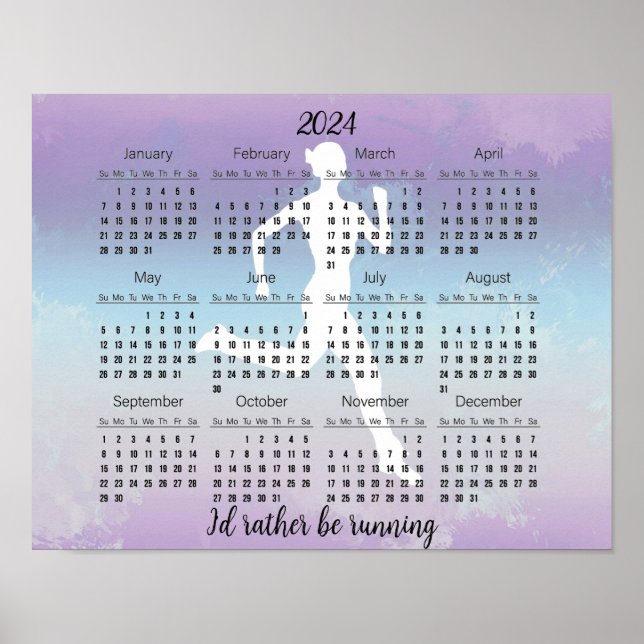Conception de jogging de course Affiche de calendr (Devant)