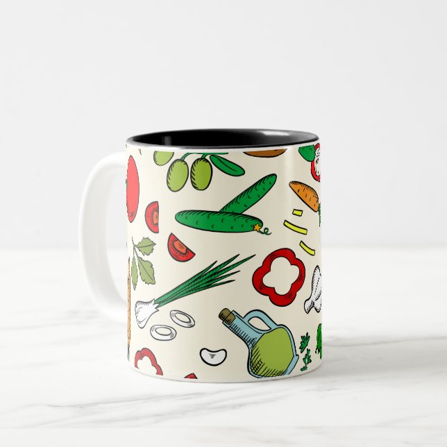 Conception de légumes Mug à café à deux tons (Devant gauche)