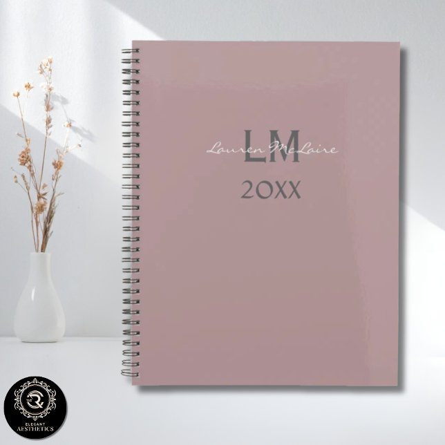 Conception de l'image de marque Monogramme Blush T (Minimalist Blush Monogram Branding Design Planner)