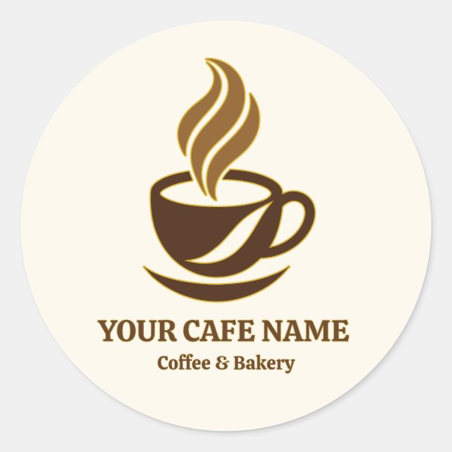 Conception de logo autocollant d'ouverture de café (Devant)