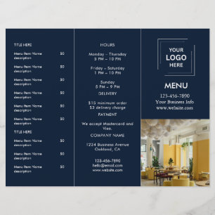 Conception de menu à emporter avec photo pour le r