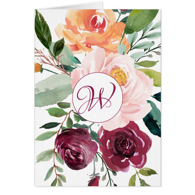 Conception de monogramme floral Customisée (Devant)