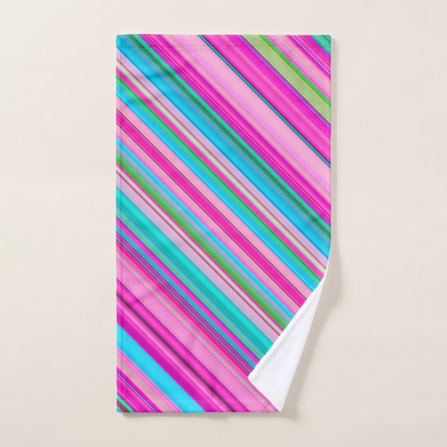 Conception de motif à rayures arc-en-ciel vibrant (Serviette à main)