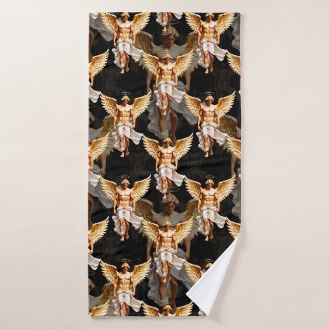 Conception de motif d'anges dorés célestes  (Serviette de bain)