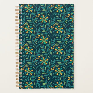 Conception de motif floral élégant jaune et sarcel