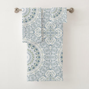 Conception de motif mandala bleu et vert serein
