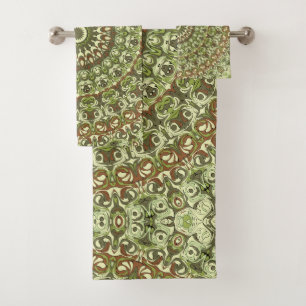 Conception de motif mandala de couleur vert terreu