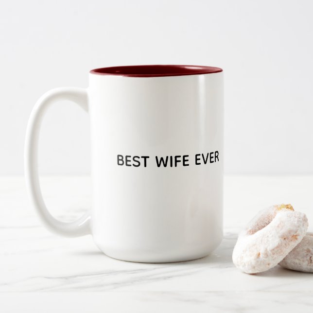 Conception de mug typographique – Meilleure épouse (Avec donut)