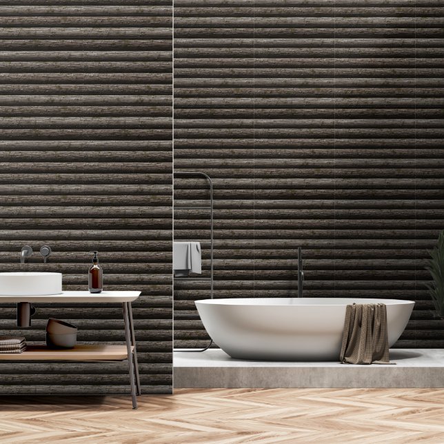 Conception de mur de cabane en rondins texturée ha (Salle de bain)