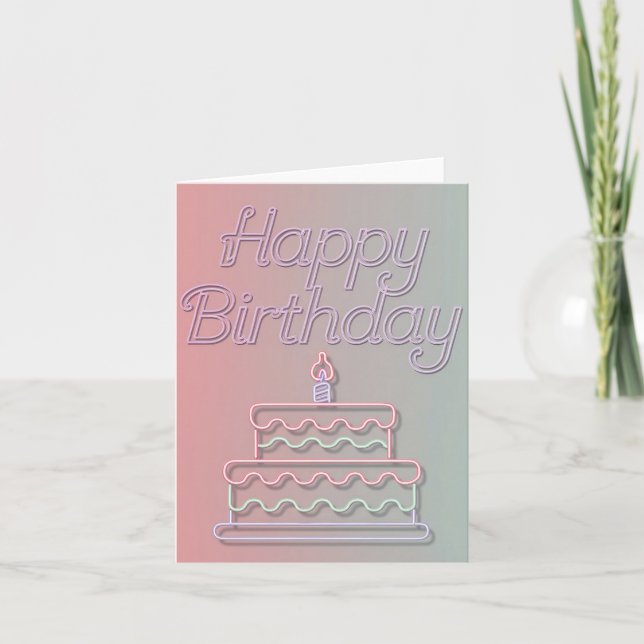 Conception de néon Joyeux Anniversaire (Devant)