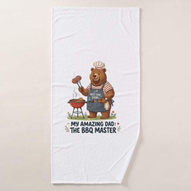 Conception de papa ours maître du BBQ (Serviette de bain)