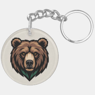 Conception de porte-clés minimaliste tête d'ours