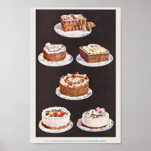 CONCEPTION DE POSTER DE GÂTEAUX vintages