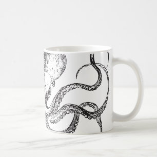 Conception de poulpe - tasse blanche classique de