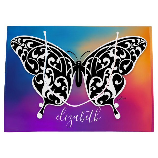 Conception de sac cadeau papillon élégant par Eksi (Devant)