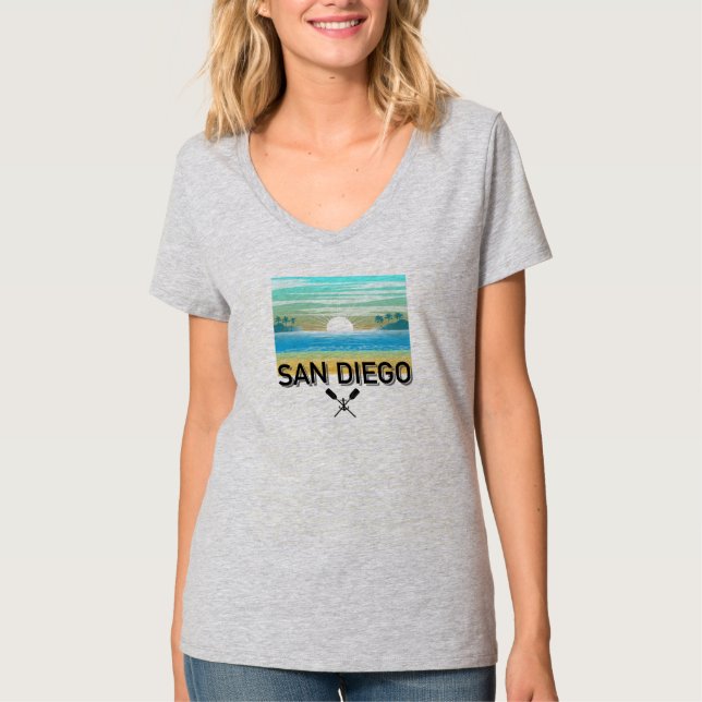 Conception de San Diego - T-Shirt à col V pour fem (Devant)