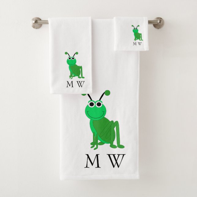 Conception de sauterelle monogrammée (En situation)