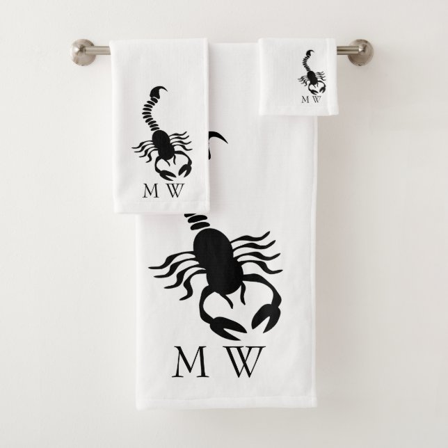 Conception de scorpion noir monogrammé (En situation)
