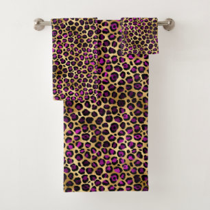 Conception de série Leopard violet et or 4