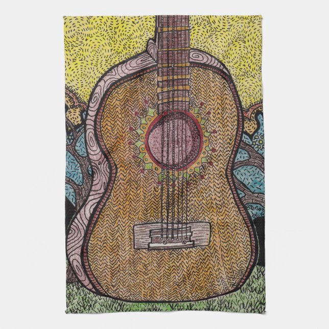 Conception de serviette de plat de guitare de #Six (Vertical)