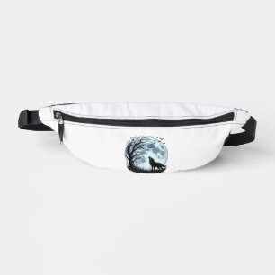 Conception de silhouette d'arbre de lune hurleur d
