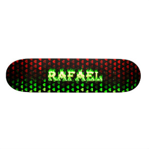 Conception de skateboard vert feu et flammes Rafae