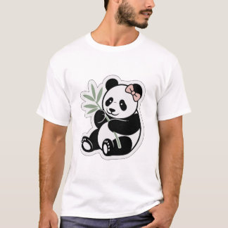Conception de T-Shirt avec un Panda Mignon et un N