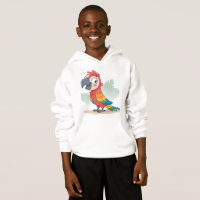Conception de T-shirt avec un personnage de perroq