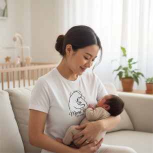 Conception de T-shirt blanc avec dessin au trait d