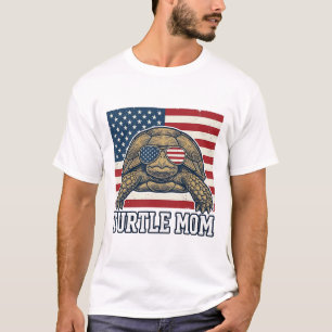 Conception de T-shirt de maman tortue patriotique 
