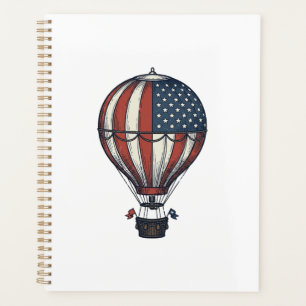 Conception de T-shirt de montgolfière patriotique 