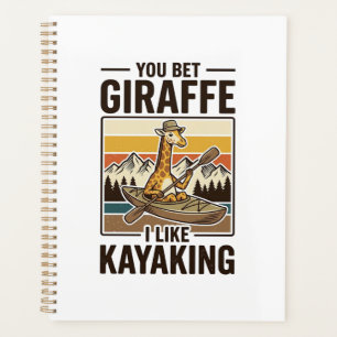 Conception de T-Shirt drôle vintage de kayak giraf