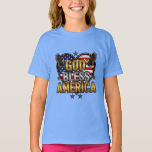 Conception de T-shirt esprit américain bénie avec