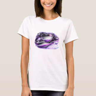 Conception de T-Shirt Galaxie Cœur Fierté Asexuée