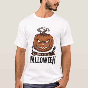 Conception de T-shirt gothique de citrouille Hallo