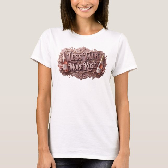 Conception de T-shirt Rose Statement MOINS DE PARO (Devant)