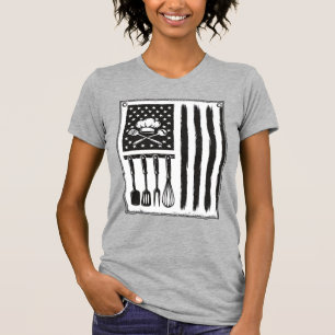 Conception de T-shirt Ustensiles de Cuisine Drapea