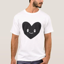 Conception de T-Shirt Vectoriel Cœur Noir Sourire