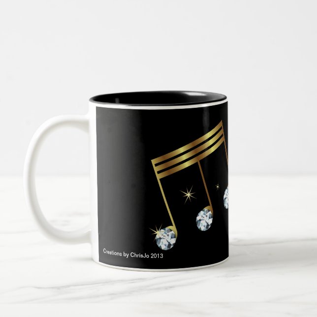 Conception de tasse de note musicale de diamant et (Gauche)