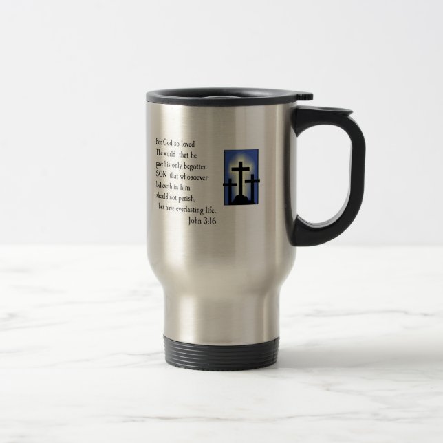 Conception de tasse de voyage de vers de bible de (Droit)