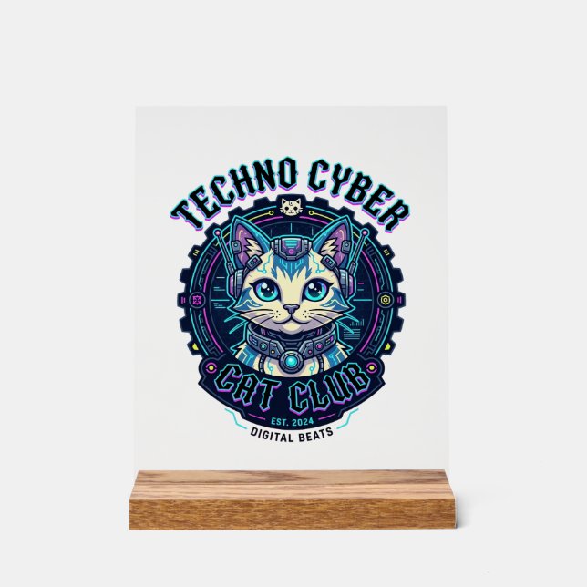 Conception de Techno Cyber Cat Funny Cat Lover - T (Recto)