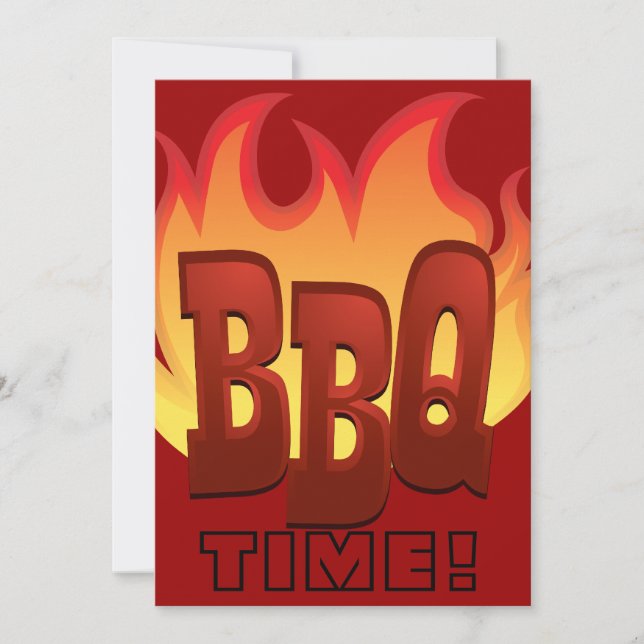 conception de texte flamboyant barbecue invitation (Devant)