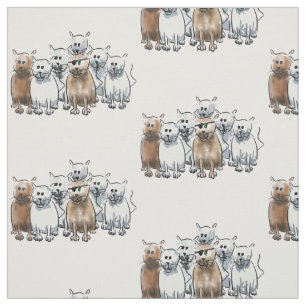 Conception de tissu de chats de bande dessinée de