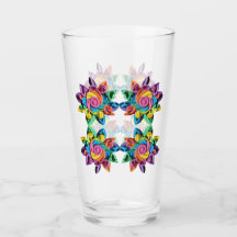 Conception de tournesol sur une coupe de verre