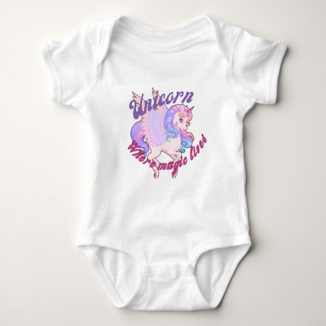 Conception de Tshirt licorne pour bébés  (Devant)
