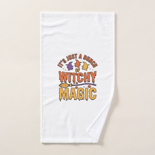 Conception de typographie Halloween magique ensorc (Serviette à main)